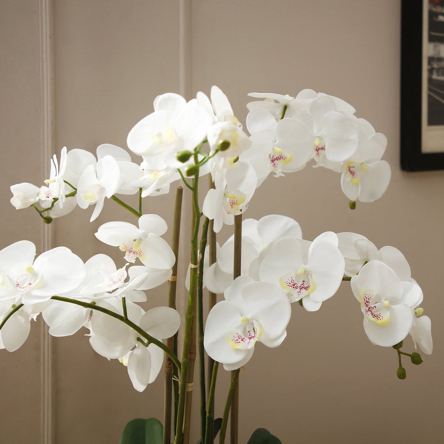 Composizione d'Orchidée Artificielle Vaso gris