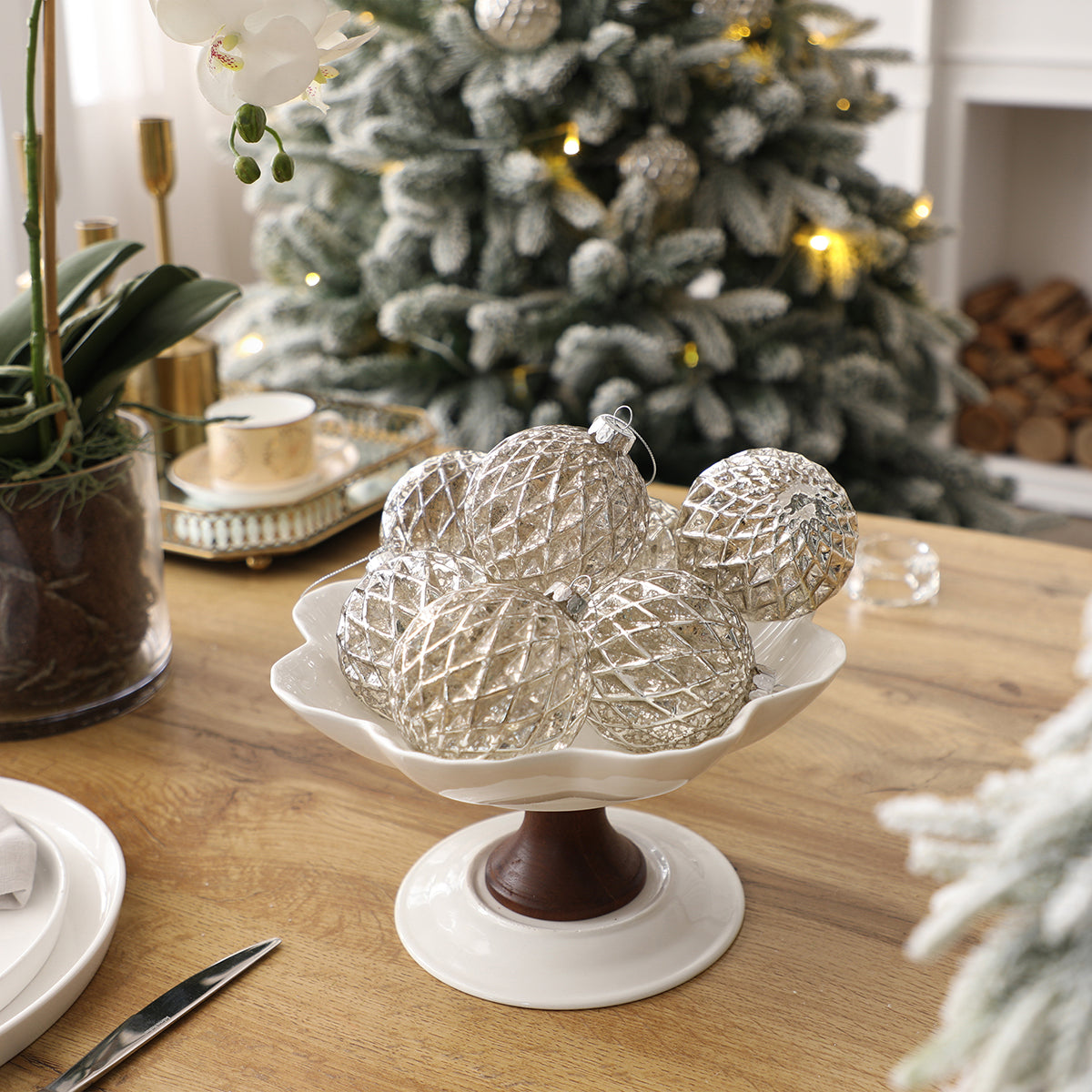 Confezione da 4 bocce di Noël pailletées