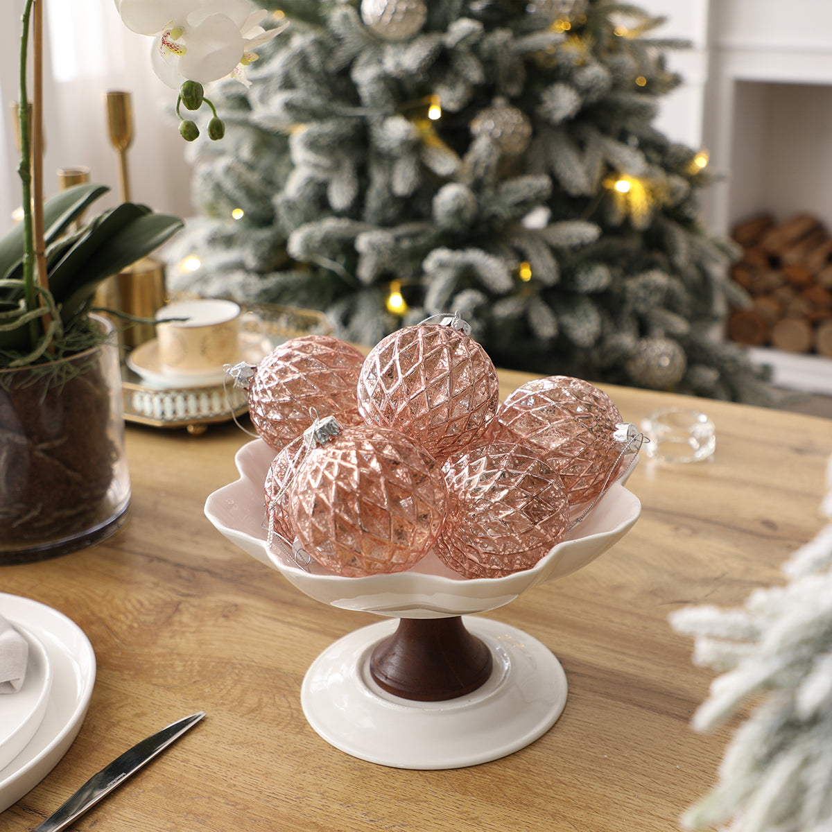 Confezione da 4 bocce di Noël pailletées
