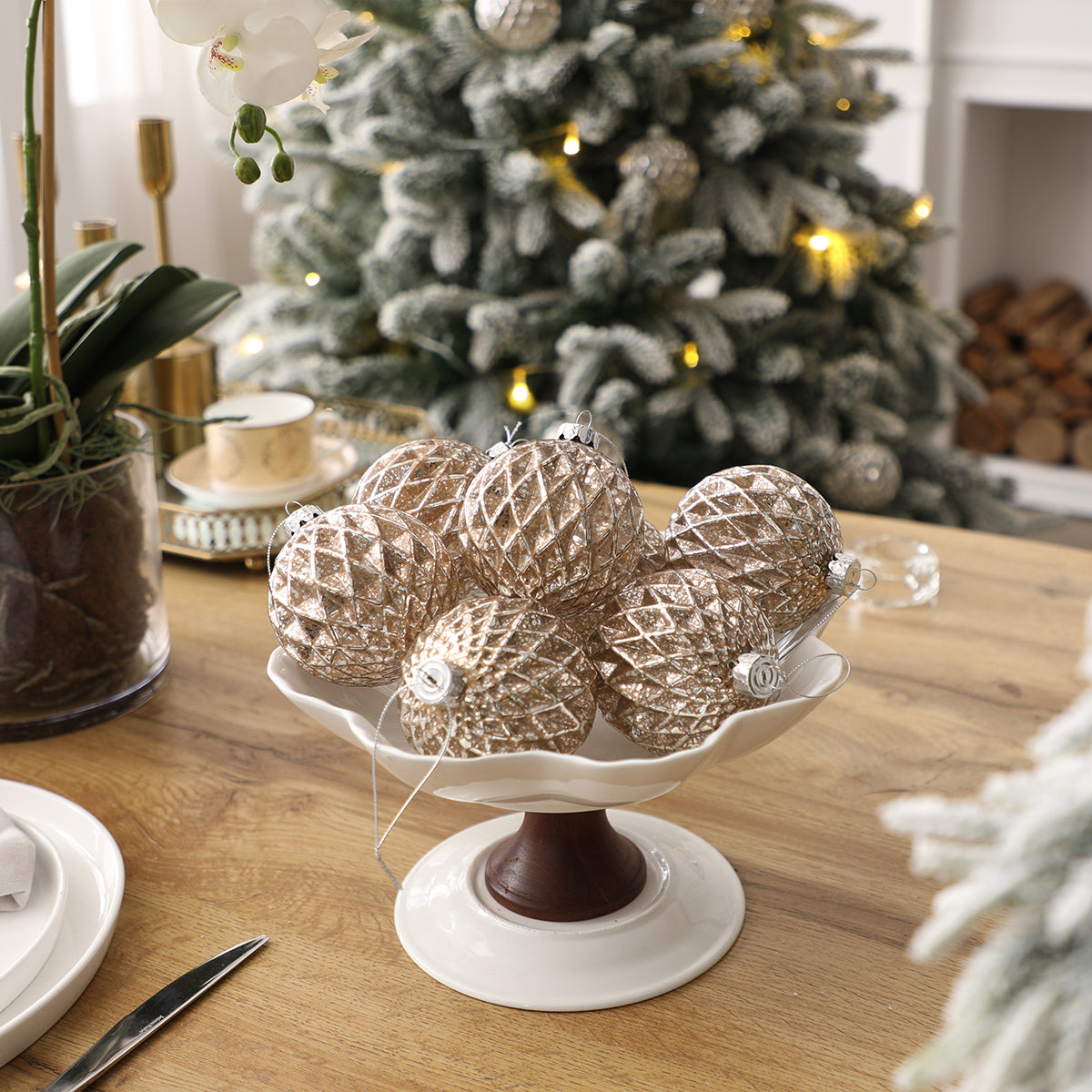 Confezione da 4 bocce di Noël pailletées