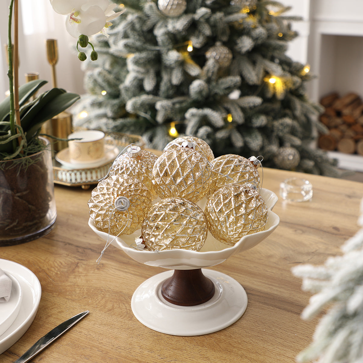 Confezione da 4 bocce di Noël pailletées