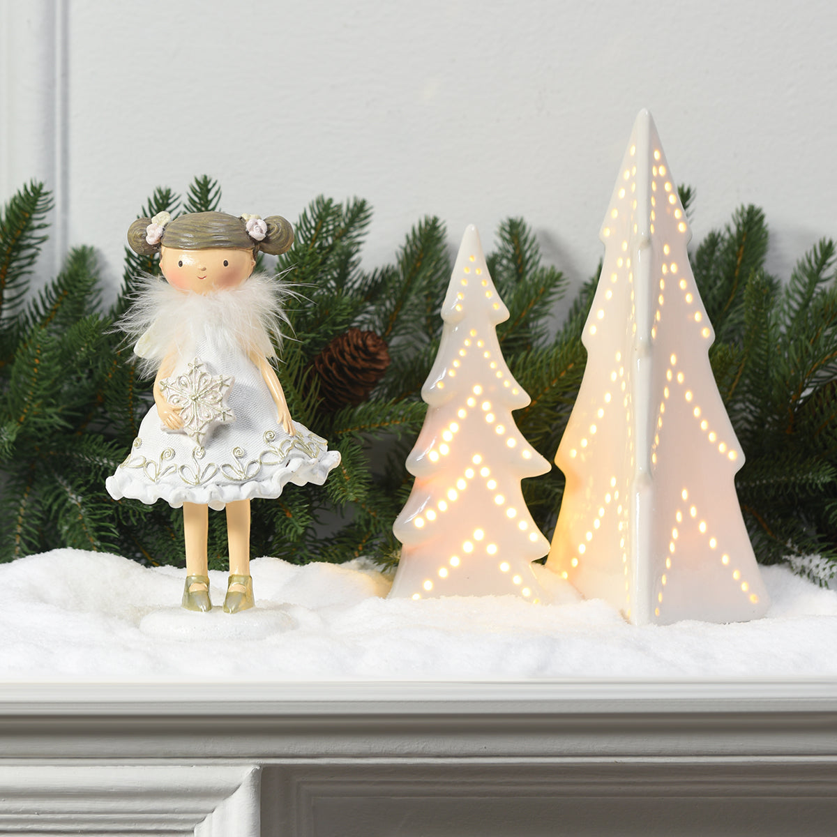 Figurine de Noël Filette avec flocon Angelo