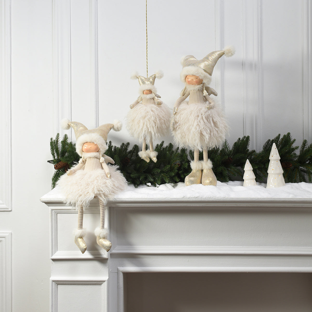 Figurina di Noël Fillette à Asseoir Dreamy