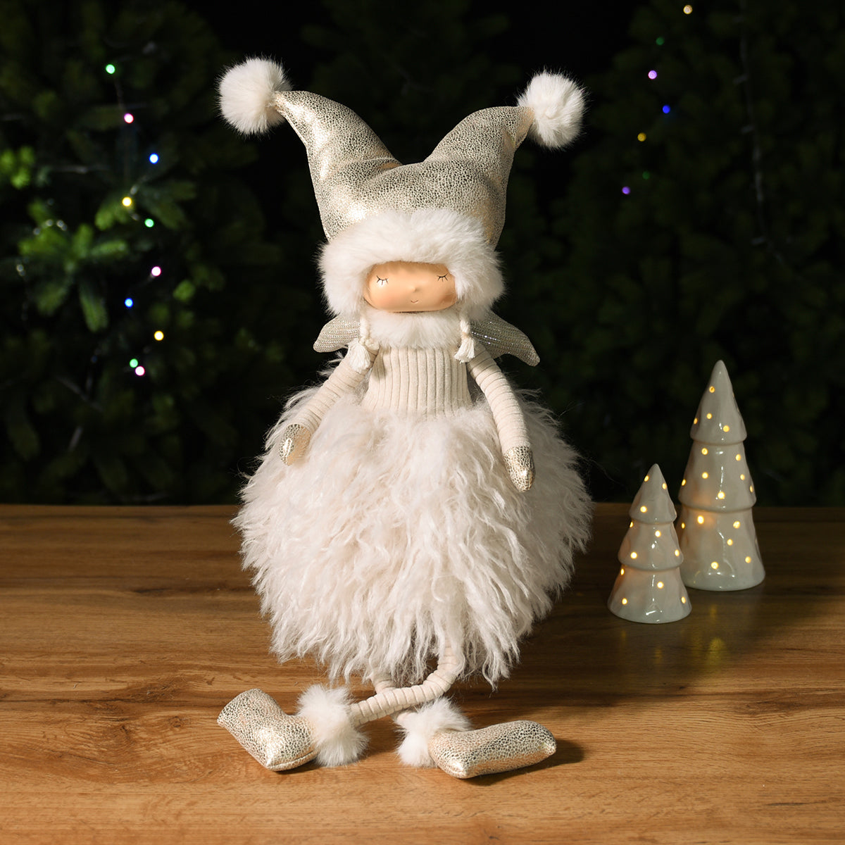 Figurina di Noël Fillette à Asseoir Dreamy