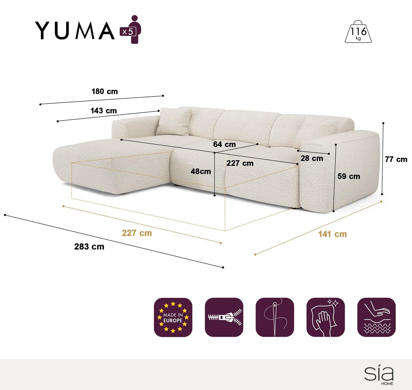 Canapé Convertibile Angle Gauche Yuma