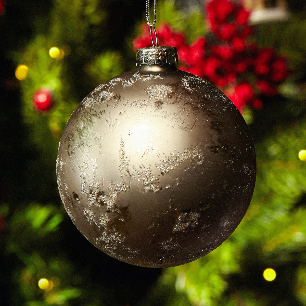 Boule de Noël Pailletée et Mat Grand Format