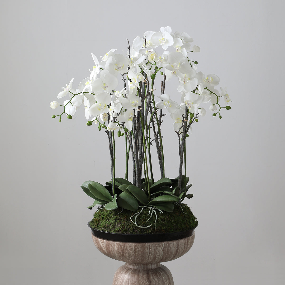 Composizione d'Orchidée Artificielle con mousse 90cm