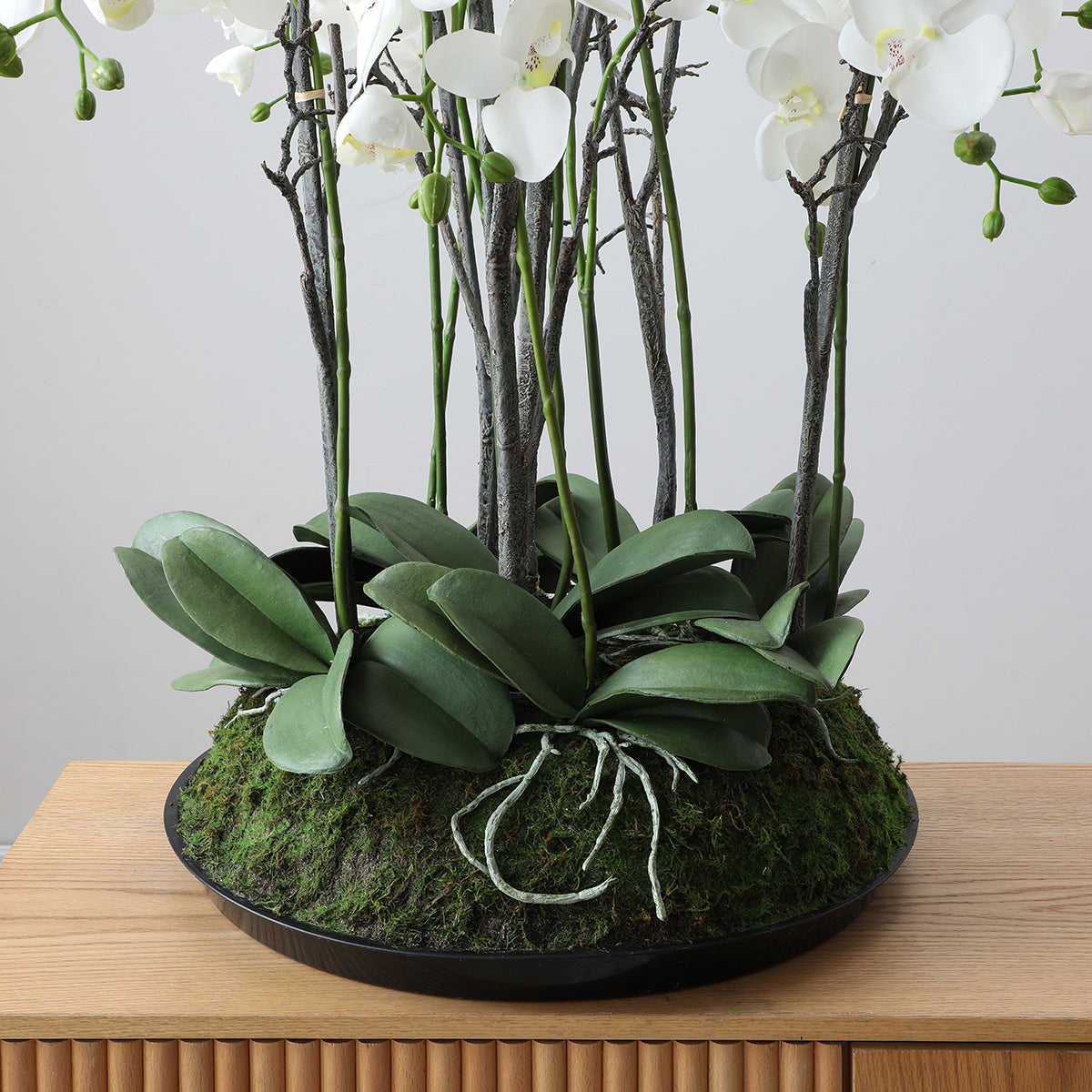 Composizione d'Orchidée Artificielle con mousse 90cm