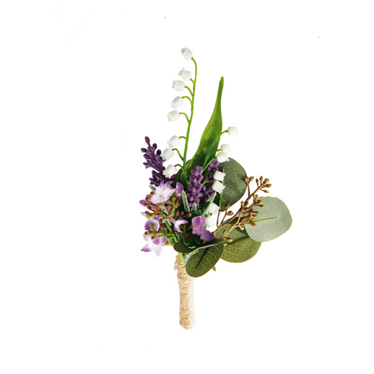 Boutonnière di Muguet et Eucalyptus