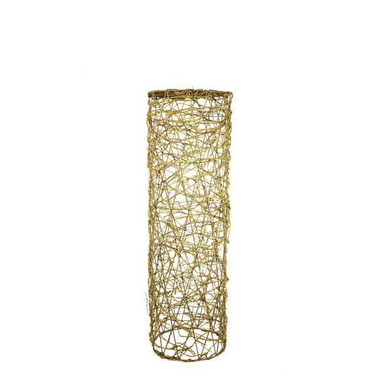 Vaso con base in rattan formato grande