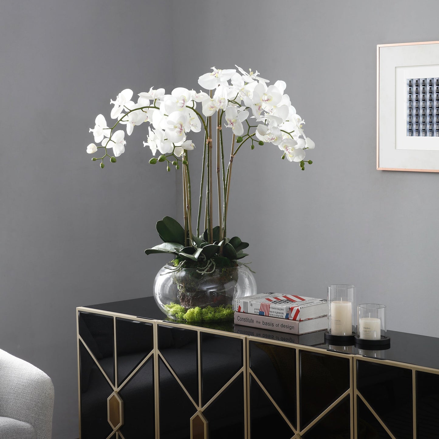 Orchidée Artificielle en Terre Formato grande