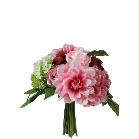 Bouquet di dalie, rose e ortensie