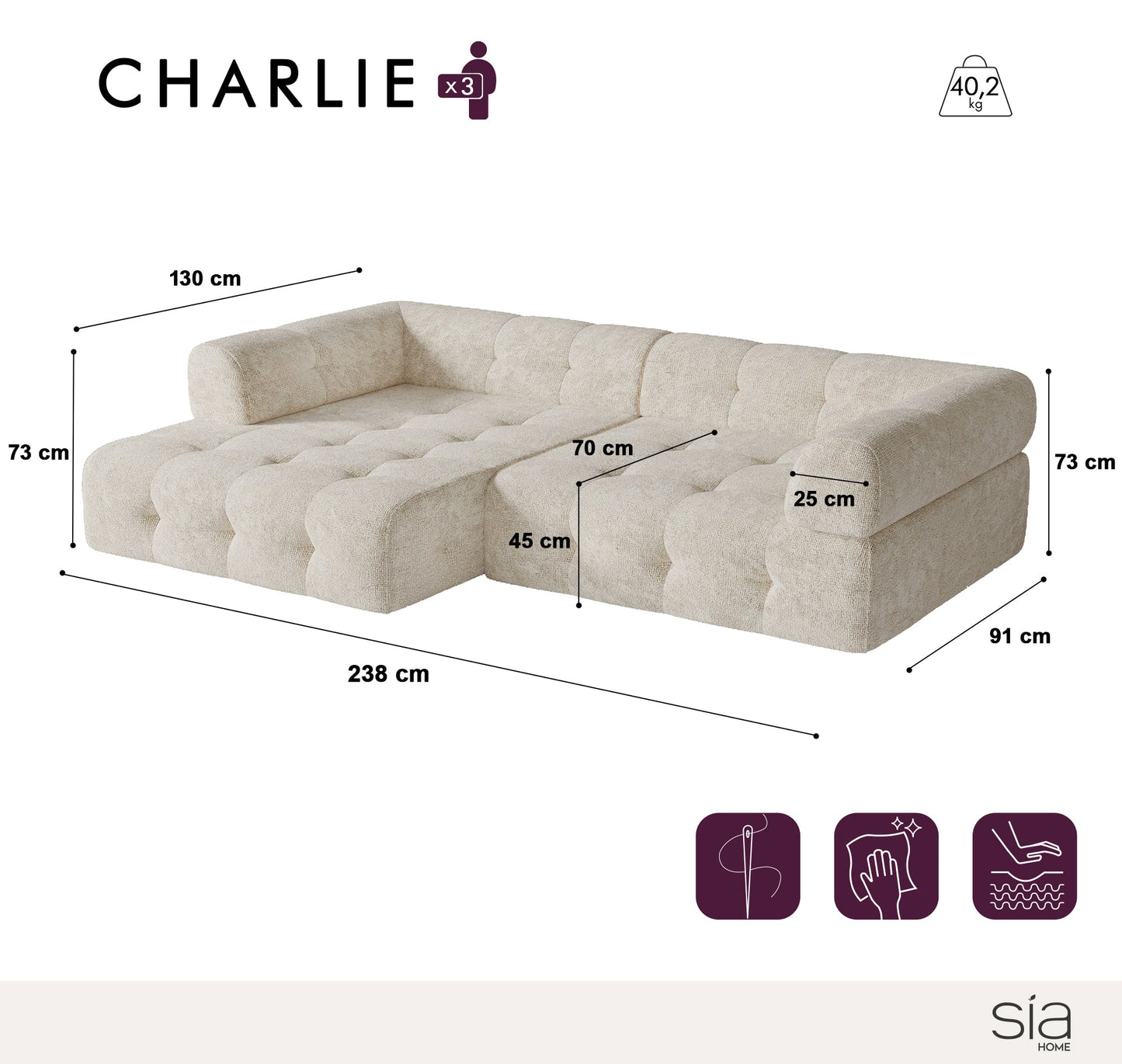 Canapé Angle Gauche Charlie