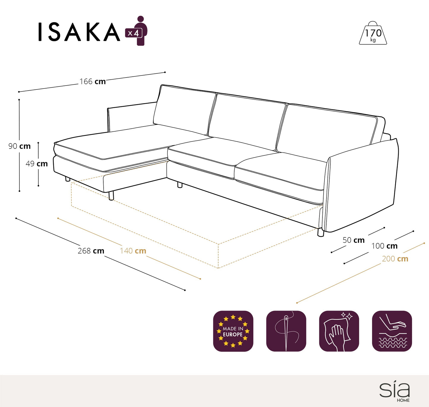 Canapé Convertibile Angle Gauche Isaka