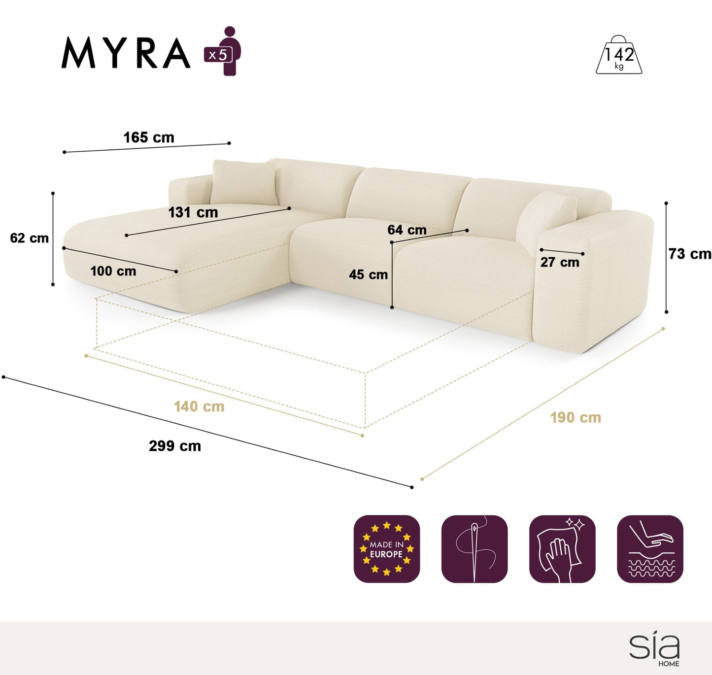 Canapé Convertibile Angle Gauche Myra