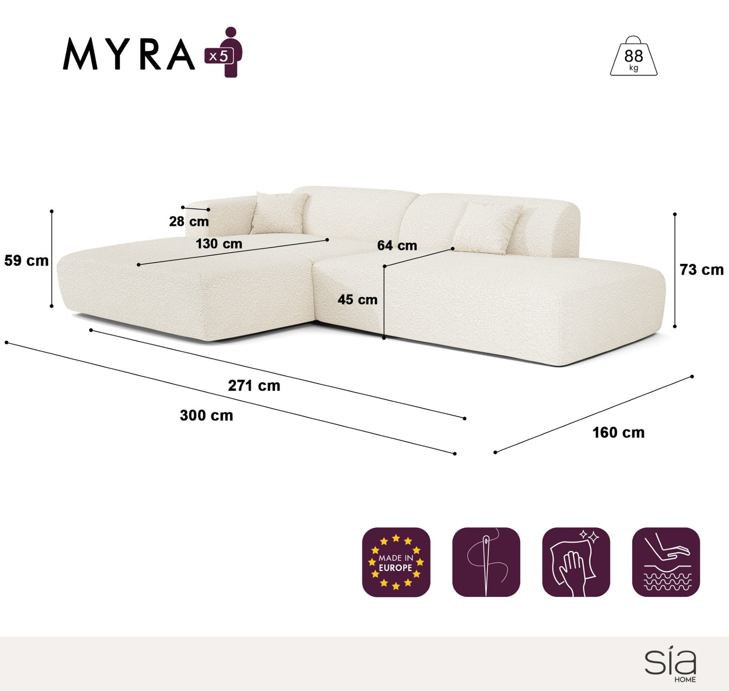 Canapé Angle Gauche Myra