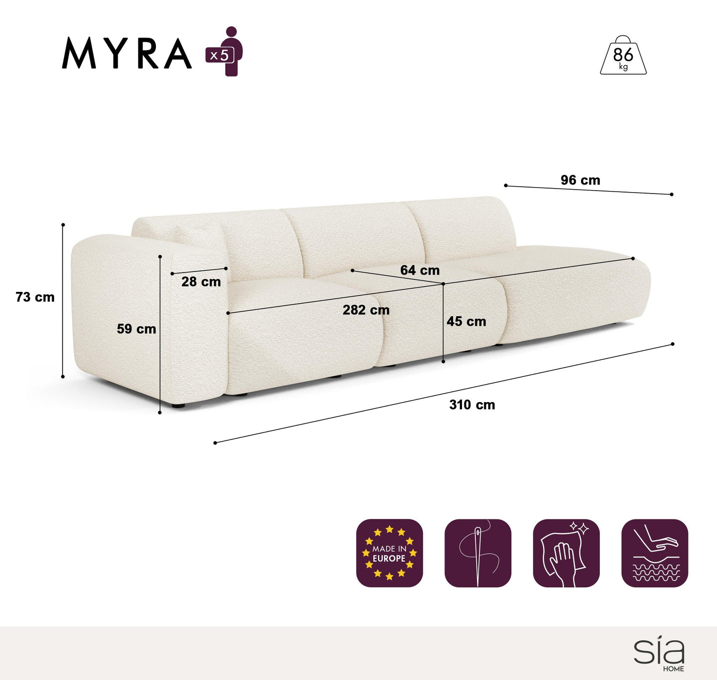 Canapé Gauche Myra