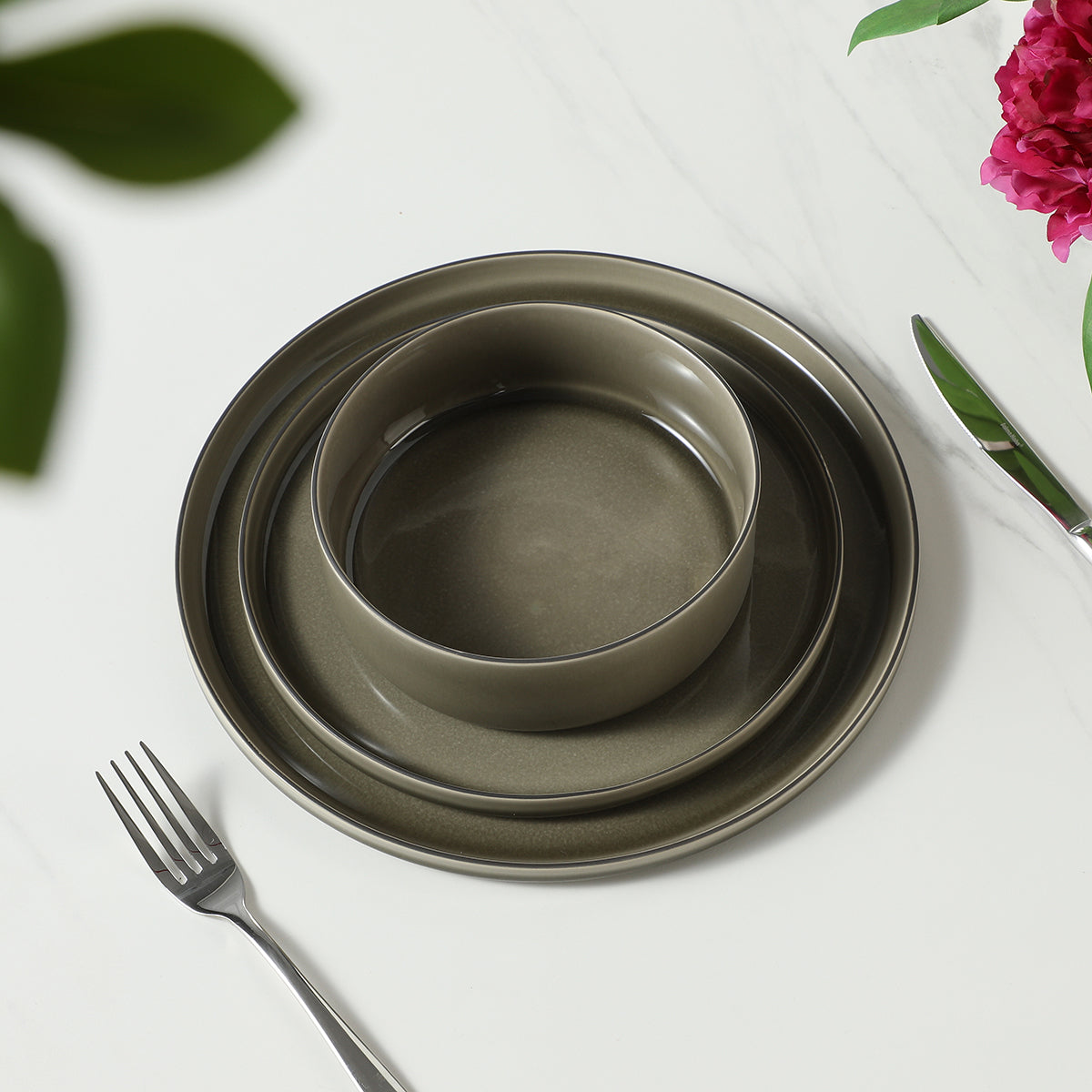 Servizio 4 assiette da dessert Greeny