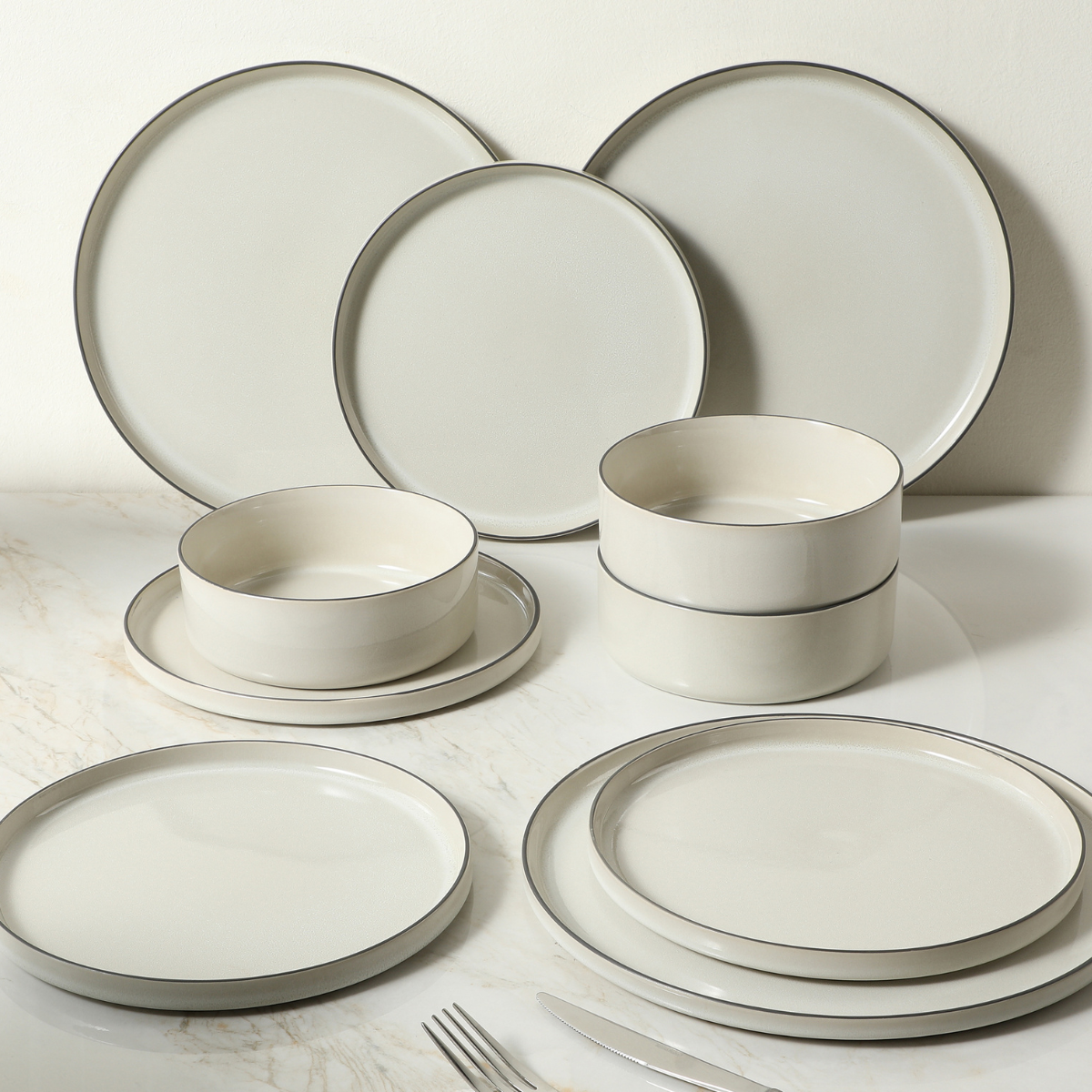 Servizio 4 assiette da dessert Cremoso