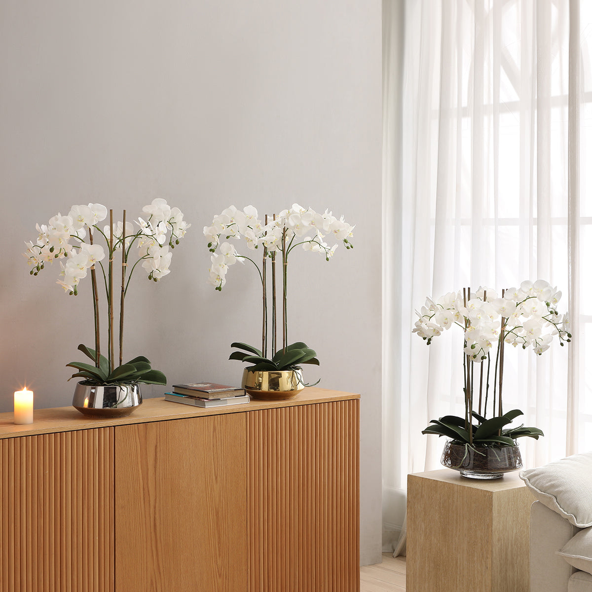 Composizione d'Orchidée Artificielle Lena 10 rami