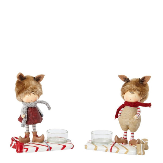 Porte-Bougies de Noël Figurines Enfants déguisés Rudy